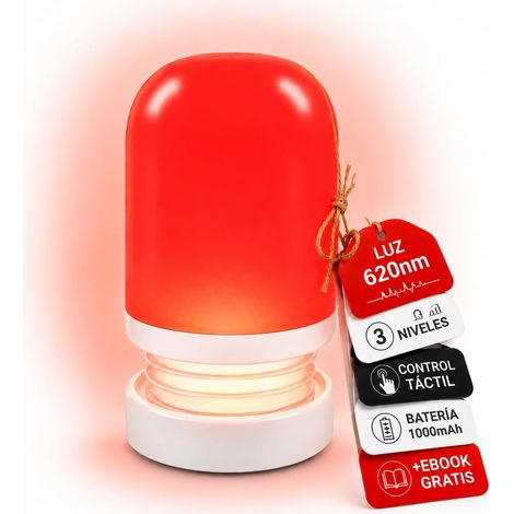 Lampe Rouge Mélatonine 625nm Veilleuse Bébé et Adultes pour Sommeil Éclairage Rechargeable USB 3 Niveaux de Luminosité Lueur Nocturne pour Chambre et Table de Chevet (1/5)