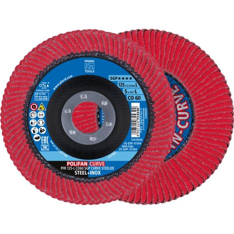 Fächerschleifscheibe CO-SGP-CURVE L 125mm K60 Pferd (1/5)