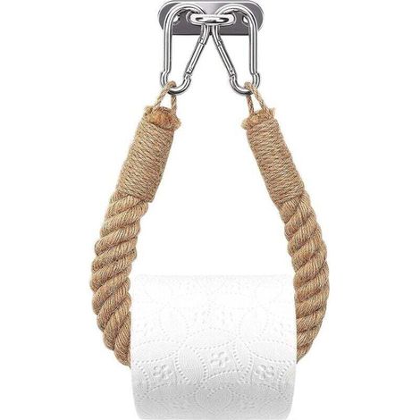 ZVD Porte-Papier Toilette,Porte-Serviette en Corde de Chanvre pour Salle de Bain et Cuisine Porte-Papier Salle de Bain Support de Rouleau de Serviette Toilette (Yellow).