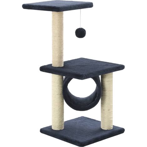 Cat Tree with Sisal Scratching Posts 65 cm Dark Blue vidaXL