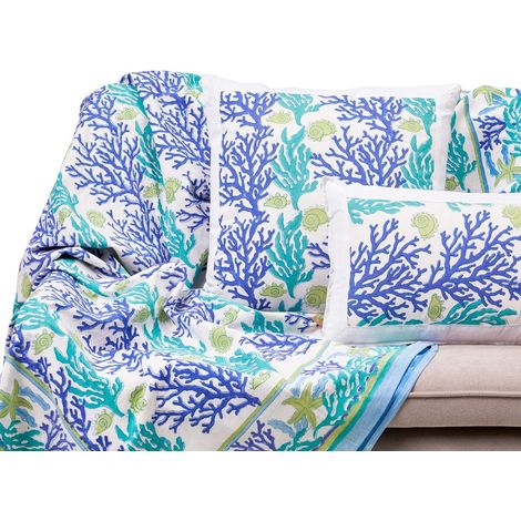 Telo arredo copritutto divano fantasia blu 180x270 Positano