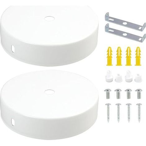 Canopy Cover for Hanging Light Fixtures Diameter 100 mm x 25 mm Matt Metal Includes Anti-Pull Fitting (1/5)