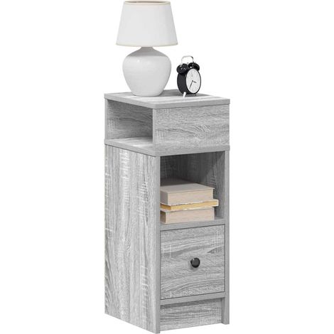 Nachttisch mit Schublade Grau Sonoma 25x31x66 cm