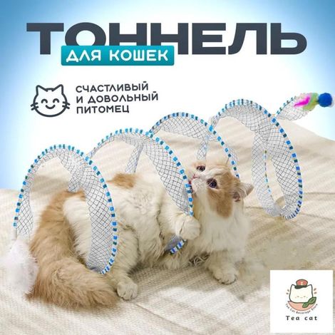 Dieser zusammenklappbare Katzentunnel kann zum einfachen Waschen auf- und abgebaut werden.