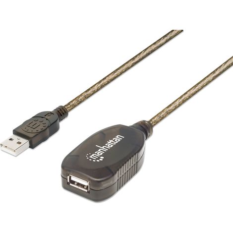 Manhattan Cavo Prolunga Attivo USB 2.0 Hi-Speed A M / A F 15m Nero (1/5)