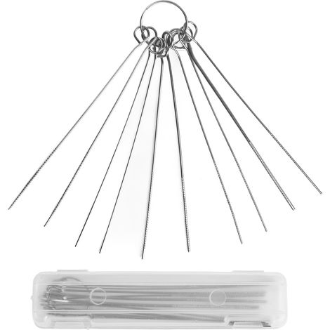 Lime à fentes pour sillet de guitare, lot de 10 limes métalliques, motif clair, outil portatif de polissage et d'entretien du sillet (1/5)