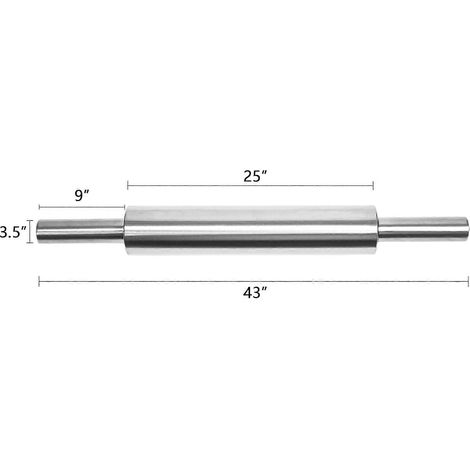 Rouleau à pâtisserie REDANT 43 cm (17 pouces) en acier inoxydable 18/8 - Rouleau à pâte en métal pour la pâtisserie, la pizza, les chapatis et les biscuits - Poignées antidérapantes, compatible lave-v (1/4)