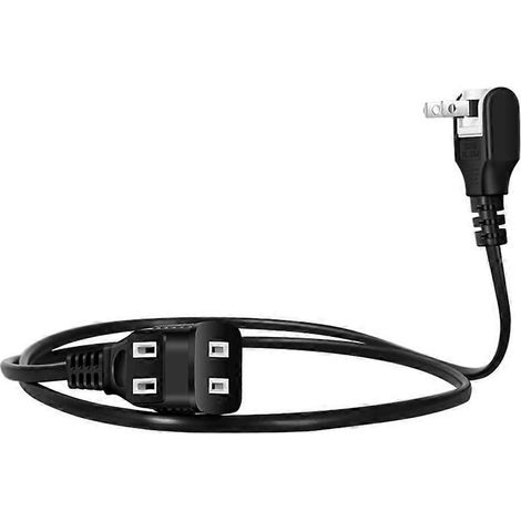 Multiprise de Voyage 2 Prises avec Protection Surtension et Rotation 180° - Prise US, 10m, Noir (1/4)