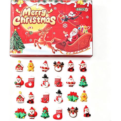 Weihnachts-Adventskalender mit 24 dreidimensionalen Puppenaufhängern – Weihnachtsbaumschmuck – Countdown-Kalender mit weihnachtlichen Comicfiguren – Weihnachtsgeschenk für Kinder und Sammler (1/5)