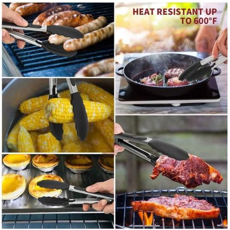 Pince Cuisine Professionnel, Pince Barbecue, Pince Cuisine et Silicone antidérapant,Servir et Griller, 7inch-COCOTTE (1/4)