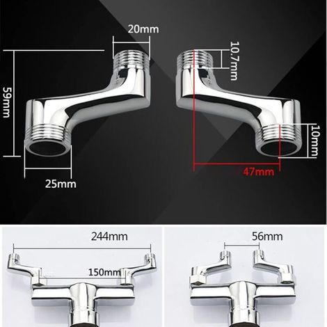 Raccord Contre Coudé Douche,Raccord Laiton Coudé RéDucteur,Bras Pivotant RéGlable,Raccord Mural Contre Coudé,Raccord Excentré 1/2 3/4,Chrome A,de (1/2)