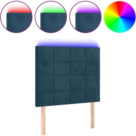 Maison Exclusive - Cabecero con luces LED terciopelo azul oscuro (1/5)