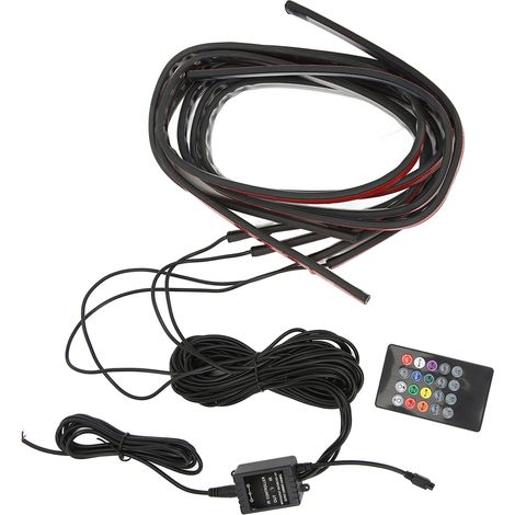 Bande LED extérieure pour voiture, 7 couleurs, 6 modes de clignotement, étanche IP68, pour pare-chocs, grille d'aération, éclairage d'ambiance inférieur (1/5)