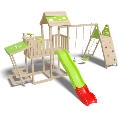 Aire de jeux bois 2,20 m ZESTY XPRESSION XL - 14 enfants