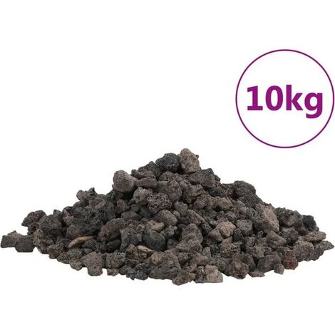 10 kg de roche volcanique noire, d'une épaisseur de 1 à 2 cm.