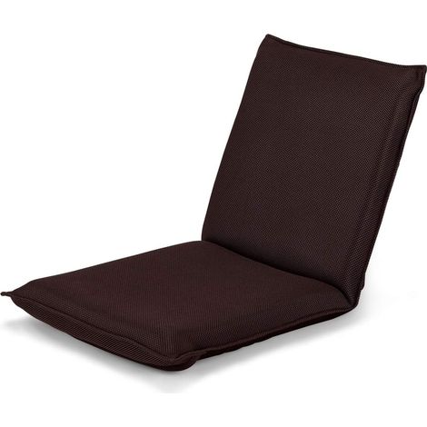COSTWAY Silla Plegable de Suelo, Silla relax, Silla de Piso con Respaldo Ajustable de 6 Posiciones (Café) (1/5)
