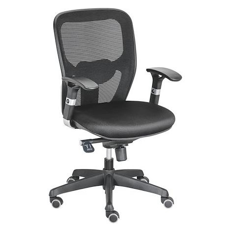 Chaise de bureau Noiza avec accoudoirs réglables - Dossier maille - Mécanisme synchrone - Maxiburo (1/5)