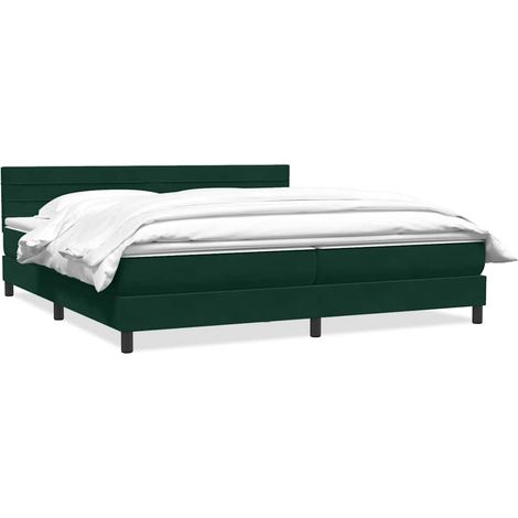 Maison Exclusive - Boxspringbett mit Matratze Dunkelgrün 180x220 (1/5)