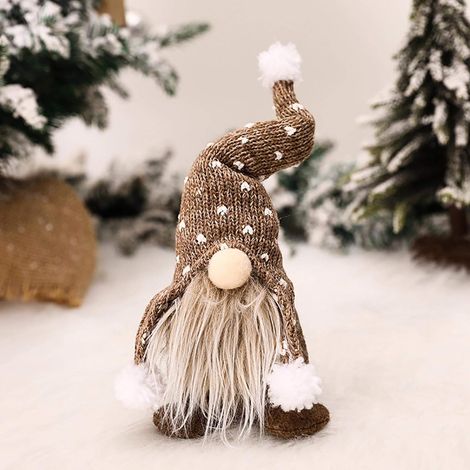 Gnome De Noël En Peluche - Figurine En Tissu De Style Scandinave - Décoration De Table De Noël Ou D'Arbre - 1 Pièce (1/5)