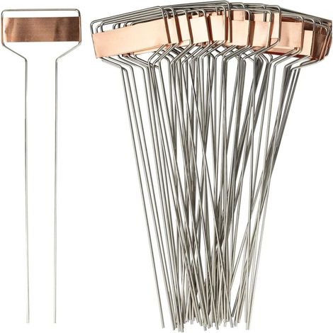 Etichette metalliche per piante da giardino, confezione da 25 marcatori impermeabili, ideali per uso esterno, 25 cm (1/4)