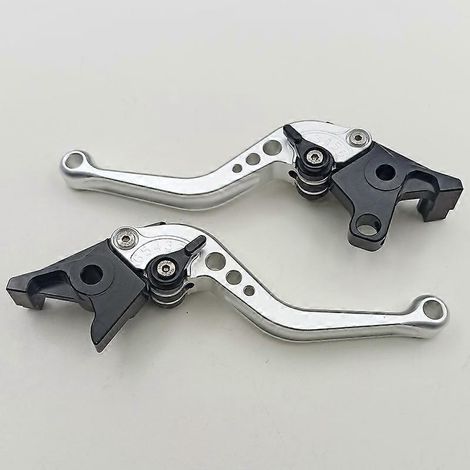 Pour l'ancienne Kawasaki ZX7R ZX7RR, klaxon de frein modifié, guidon en alliage d'aluminium, poignée d'embrayage hydraulique (poignée courte argentée) (1/4)
