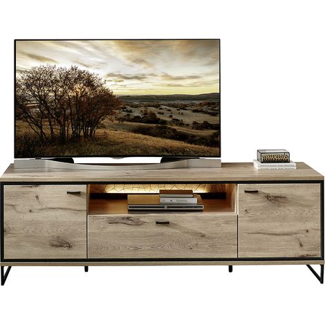 TV Lowboard 180cm, Eiche mit schwarz, RINGSTED-55 (1/5)