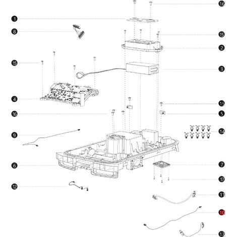 Câble capteur de levage droit i108E BLUEBIRD robot tondeuse AB12.02.00.0162