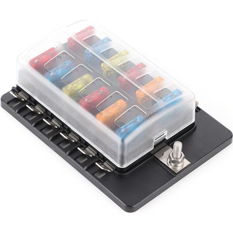 12-fach Sicherungskasten-Set mit Flachsicherungsblockhalter und LED-Anzeige für Auto, LKW, Bus, Boot und Yacht (1/5)