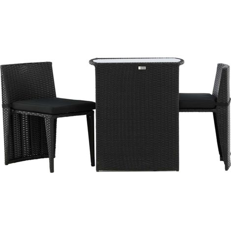 Ensemble table et 2 chaises en résine tressée Savanna (1/5)