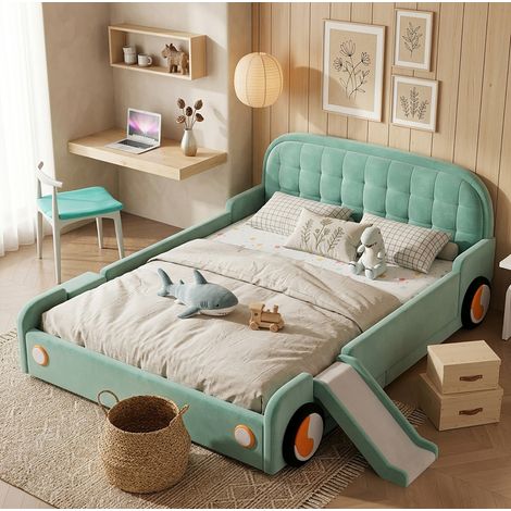 Cama infantil coche con tobogán 140x200 OKMYHOME (1/5)