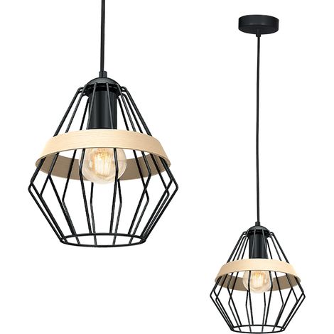 Suspension Milagro CLIFF MLP5524 noire bois E27 Ø21 (1/5)