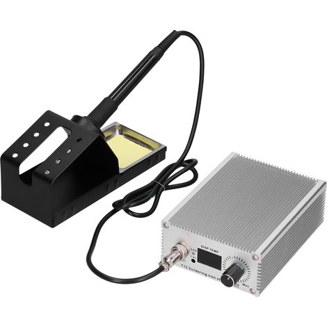 Tragbare digitale Lötstation, thermostatgesteuerter elektrischer Lötkolben mit LCD-Bildschirm, EU-Stecker T12, 100–230 V Wechselstrom-Netzteil, Komplettset (1/5)