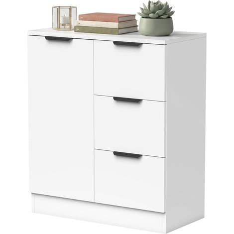 HOMCOM Mobile Madia Slim con Anta Soft-Close e 3 Cassetti (1/5)