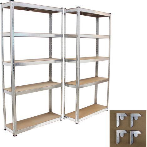 Steckregal 180x90x30 cm 2er Set Schwerlastregal 875kg Lagerregal Kellerregal Metallregal Garagenregal (1/5)