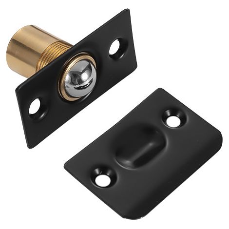 Ensemble de poignée de porte, loquet à bille à ressort en acier inoxydable, poignée de porte intérieure noire, convient aux armoires, bureaux et portes en bois.