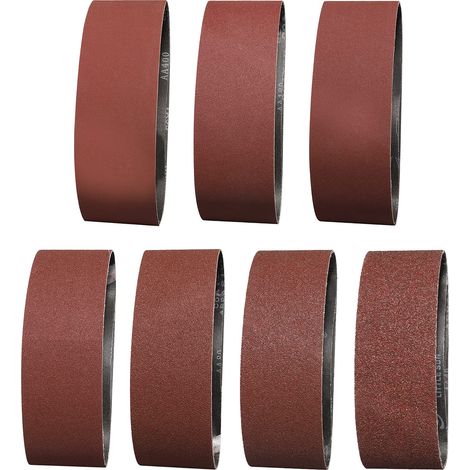 Bandes Abrasifs 75X610 mm Grains 2 X 40/60/80/120/180/240/400 Bande de Ponceuse pour le Ponçage, le Polissage et le Dépoussiérage, pour le Bois 14 Pièces (1/5)