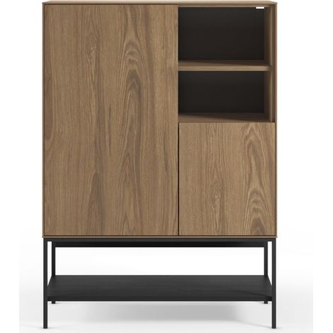 TIA - Commode 90 cm en mélamine - Chêne clair