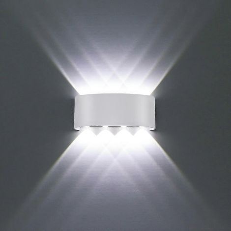 Applique murale LED moderne 8W, spot blanc froid pour salon, chambre, couloir (1/4)