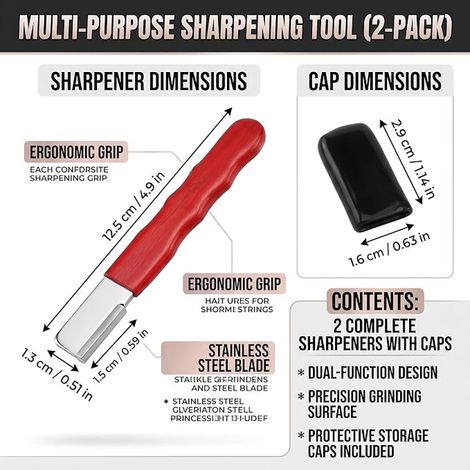 aiguiseurs de lame en acier allié pour outils de jardin, rouge (1/3)