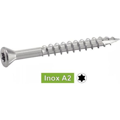 Vis terrasse tête fraisée réduite six lobes - Inox A2 5x40 mm - Boîte de 200 (1/5)