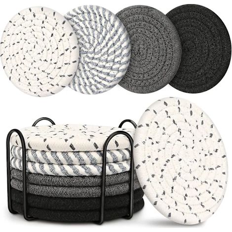 Dessous de verre pour table basse, lot de 8, style bohème.