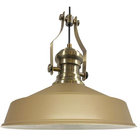 Handbemalte Industrielle Hängeleuchte aus Beige Metall – Vintage-Kronleuchter E27 Ø41 cm für Wohnzimmer, Schlafzimmer Oder Esszimmer (1/3)