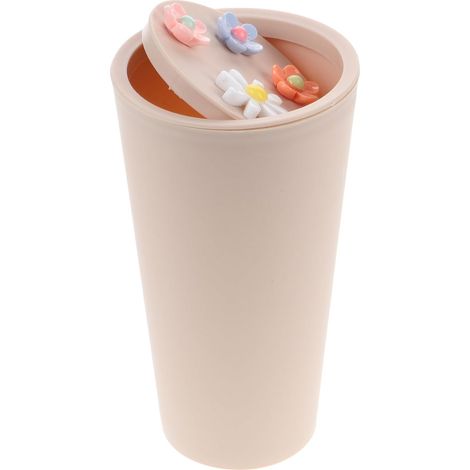 Poubelle pour Voiture Compacte Porte Gobelet Motif Floral Beige Plastique (1/5)