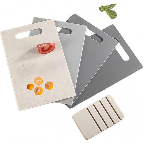 Schneidebrett Set mit Aufhängelöchern Küchenschneidebrett Set Großes, rutschfestes Schneidebrett Kunststoff 4 teiliges Set (1/5)