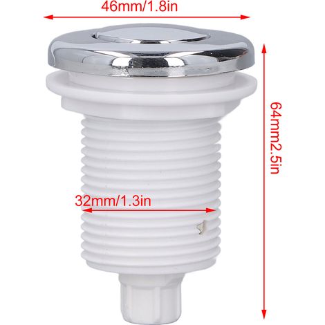 Ortviai Interrupteur pneumatique pour broyeur de déchets et baignoire balnéo – Bouton inox 32 mm, kit complet avec flexible de 1 m (1/4)