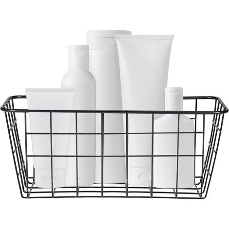 VURAHOME - Panier de rangement en fer organisateur de rangement mural fil panier suspendu étagère de salle de bain pour chambre salle de bain buanderie (1/5)