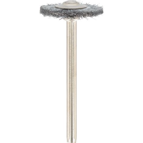 Brosse métallique en acier Dremel 428 - kit d'accessoires pour outil multifonction avec 2 brosses métalliques en acier Ø19 mm pour polir, lisser, enlever la rouille, le métal, les points de connexion