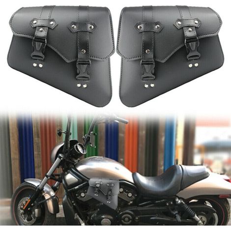 Sacoche triangulaire à fixation rapide Harley, sacoche latérale, porte-bouteille de moto modifié, sacoche suspendue, sacoche latérale rétro en cuir