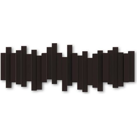 Perchero de pared con 5 ganchos (negro) (1/4)