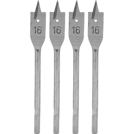 Mèches plates pour le bois, ouvre-trou en acier à haute teneur en carbone, ensemble d'outils de perçage de bricolage 16mm 4 pièces